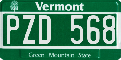 VT license plate PZD568
