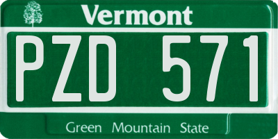VT license plate PZD571