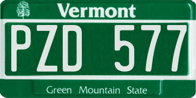 VT license plate PZD577