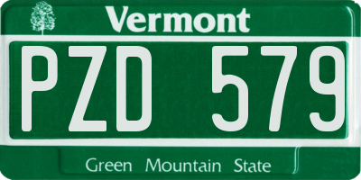 VT license plate PZD579