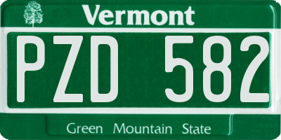 VT license plate PZD582
