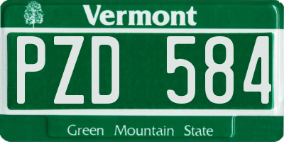 VT license plate PZD584