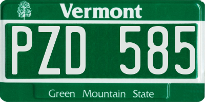 VT license plate PZD585