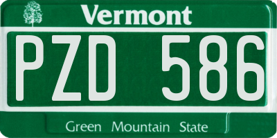 VT license plate PZD586