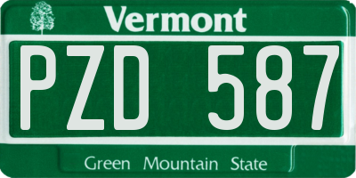 VT license plate PZD587
