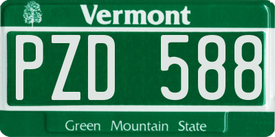 VT license plate PZD588