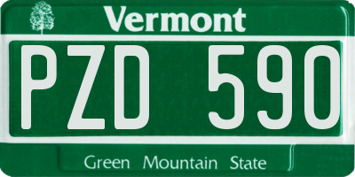 VT license plate PZD590