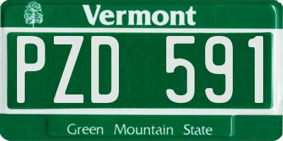 VT license plate PZD591