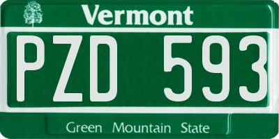VT license plate PZD593