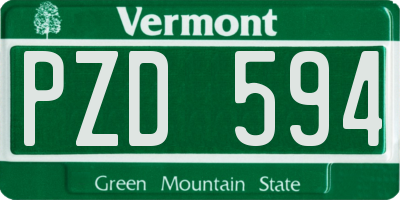 VT license plate PZD594