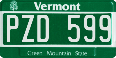 VT license plate PZD599