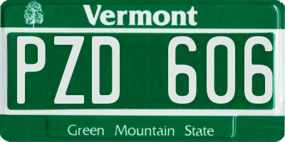 VT license plate PZD606