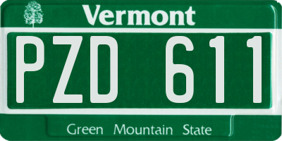 VT license plate PZD611