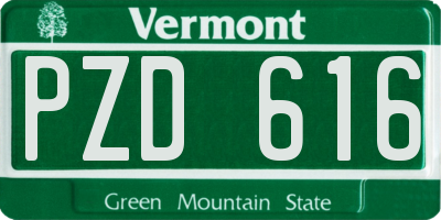 VT license plate PZD616