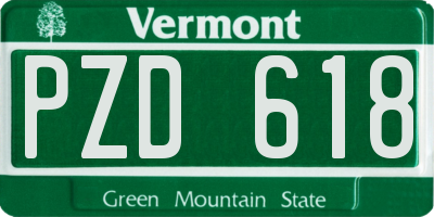 VT license plate PZD618