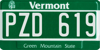 VT license plate PZD619