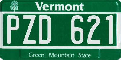 VT license plate PZD621