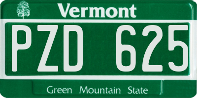 VT license plate PZD625