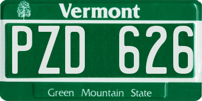 VT license plate PZD626