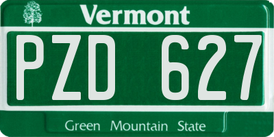 VT license plate PZD627