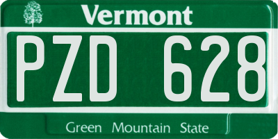 VT license plate PZD628