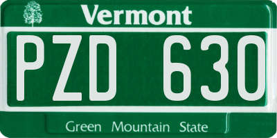 VT license plate PZD630