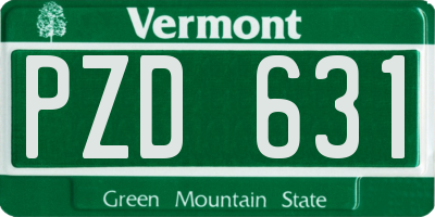 VT license plate PZD631
