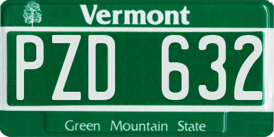 VT license plate PZD632