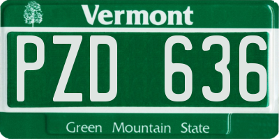 VT license plate PZD636