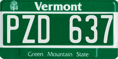 VT license plate PZD637