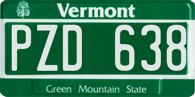 VT license plate PZD638