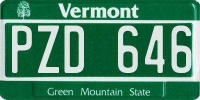 VT license plate PZD646
