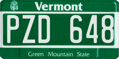 VT license plate PZD648