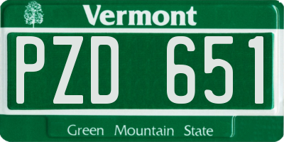 VT license plate PZD651