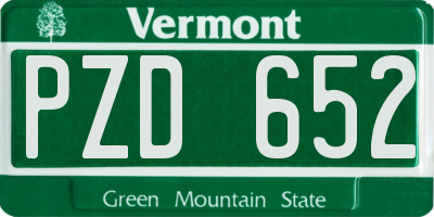 VT license plate PZD652