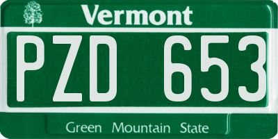 VT license plate PZD653