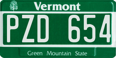 VT license plate PZD654