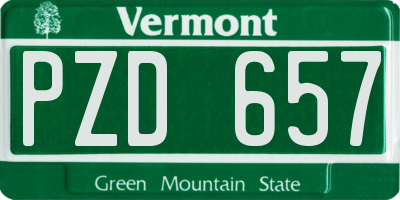 VT license plate PZD657