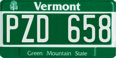 VT license plate PZD658