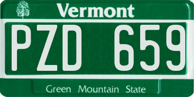 VT license plate PZD659