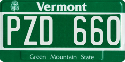 VT license plate PZD660