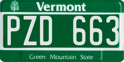 VT license plate PZD663