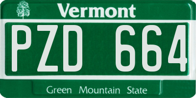 VT license plate PZD664