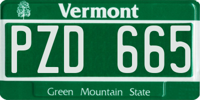 VT license plate PZD665