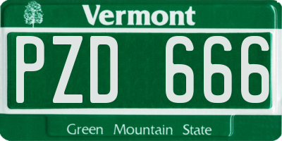 VT license plate PZD666