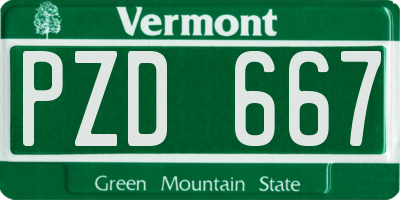 VT license plate PZD667