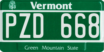 VT license plate PZD668