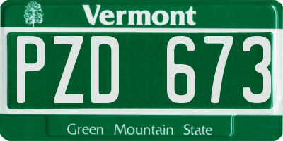 VT license plate PZD673