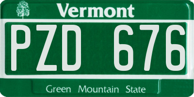 VT license plate PZD676