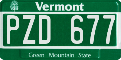 VT license plate PZD677